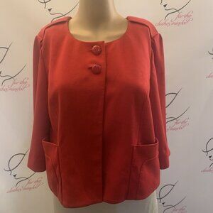 Ann Taylor Loft. Sz 8. Soft 1/2 Sleeve. Short Lined Jacket. Back Pleats. AL